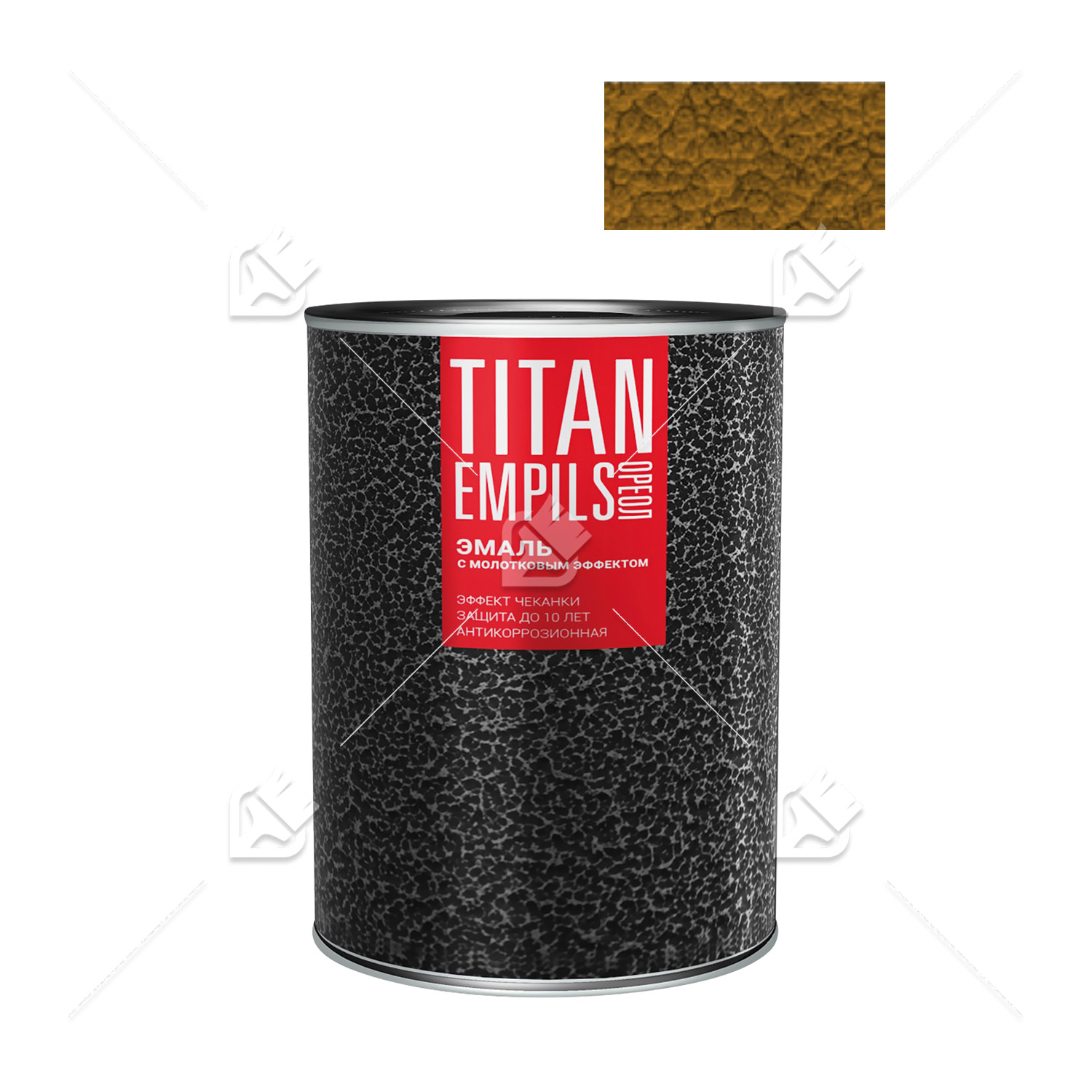 Эмаль для металлических поверхностей Ореол Titan молотковая глянцевая медная 2,5 кг