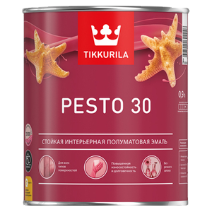 Эмаль универсальная Tikkurila PESTO 30 A полуматовая 0,9л