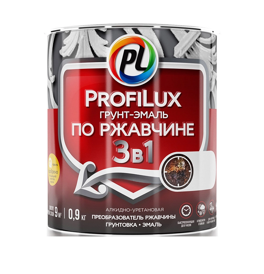 Грунт-эмаль на ржавчину 3 в 1 Profilux полуматовая зелёная 5 кг.