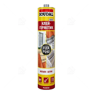 Герметик полиуретановый универсальный Soudal Flex PU 40 белый 300 мл