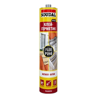 Герметик полиуретановый универсальный Soudal Flex PU 40 черный 300 мл