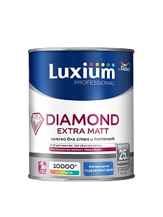 Краска для стен и потолков водно-дисперсионная Luxium Diamond Extra Matt глубокоматовая база BW 1 л
