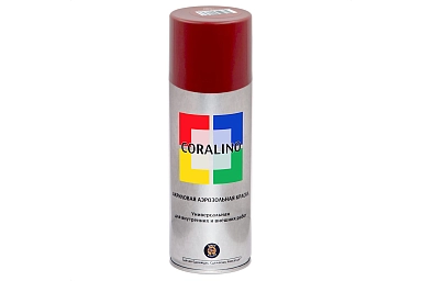 Краска универсальная аэрозольная акриловая Coralino глянцевая RAL 8004 Медно-Коричневый 520 мг.