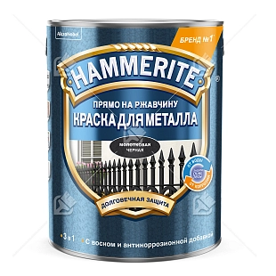 Краска для металлических поверхностей алкидная Hammerite молотковая черная 5 л.