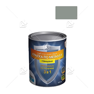 Грунт-эмаль 3 в 1 Технолюкс гладкая серая RAL 7042 0,9 кг